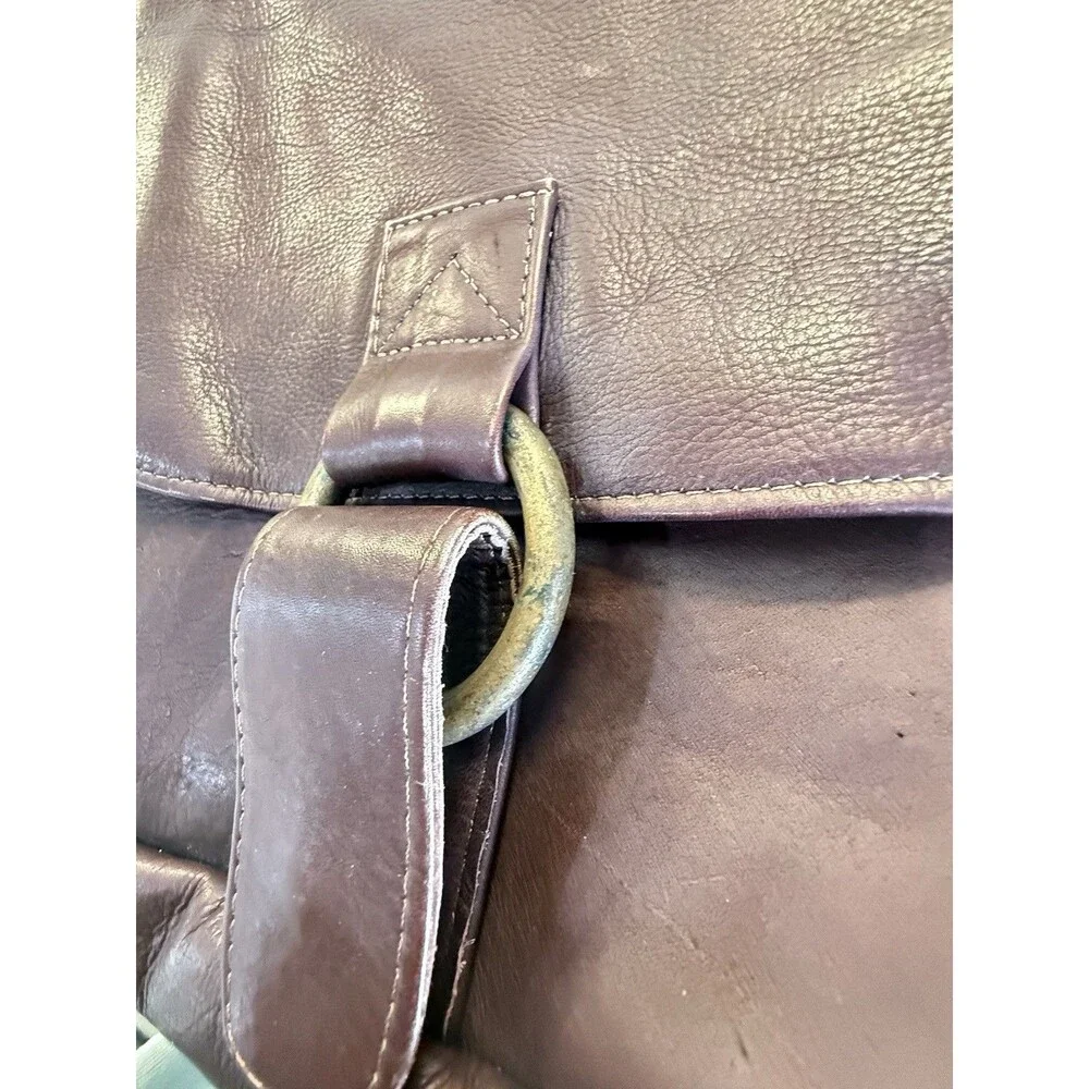 Messenger Bag Brown Large Crossbody Flap Made in Columbia Soft Leather